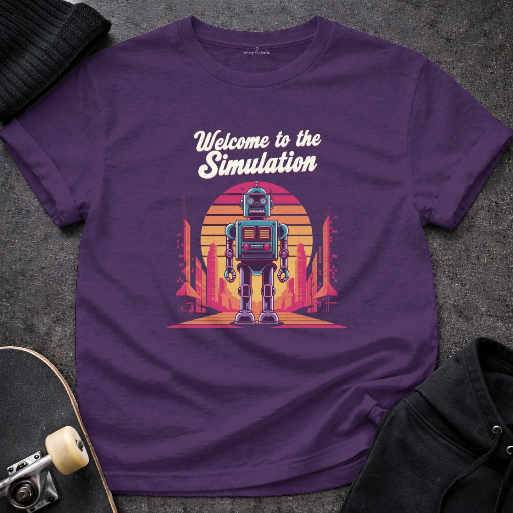 Welcome to the Simulation Robot Graphic T-Shirt
