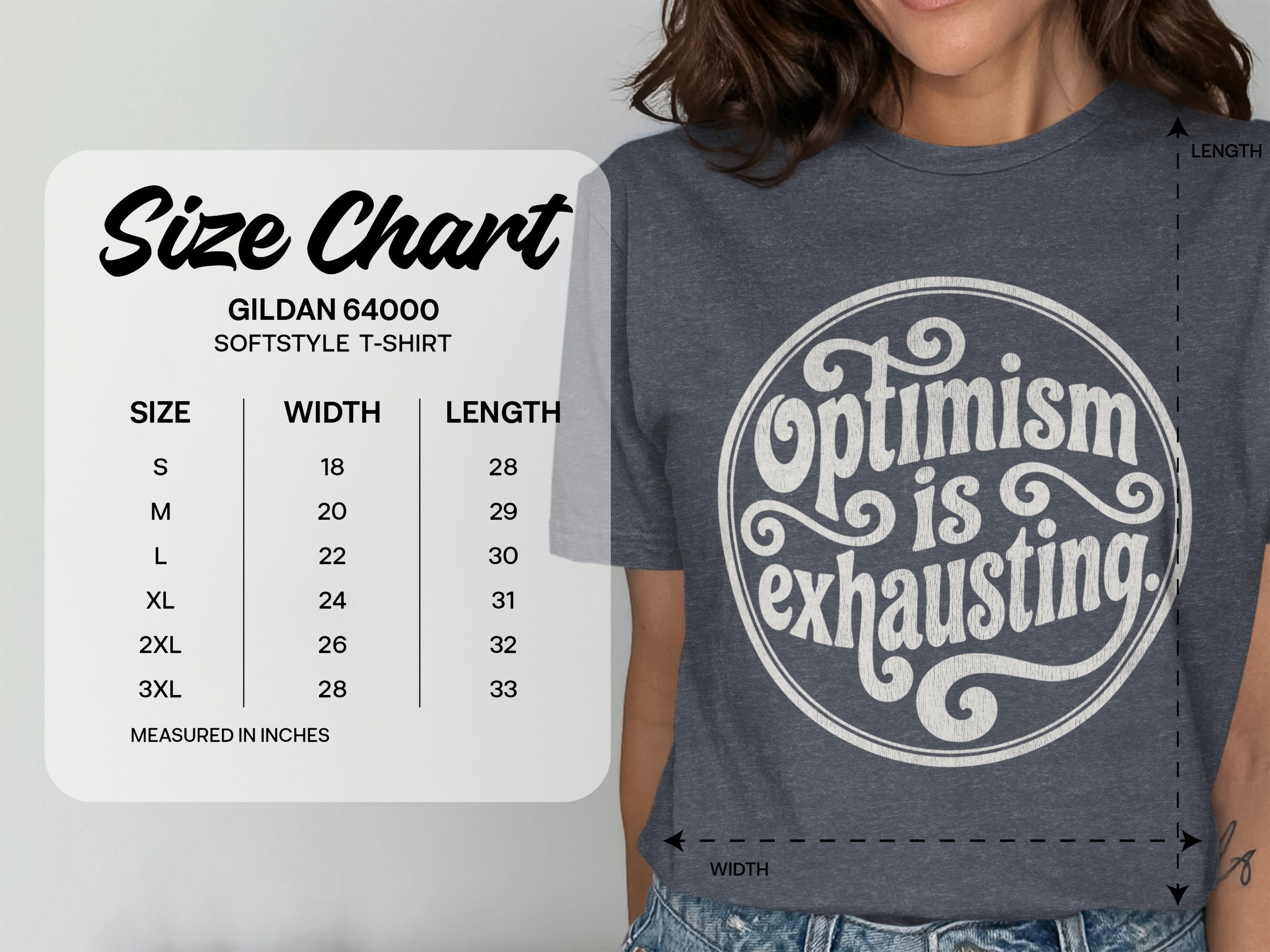 Optimism is Exhausting Gildan 64000 Softstyle T-Shirt product type