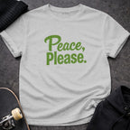 Peace Please Slogan Graphic T-Shirt for Casual Style