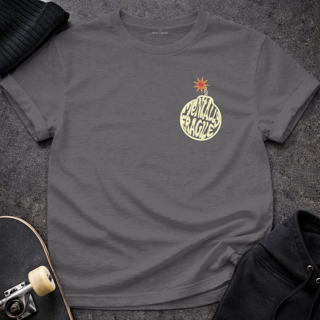 Mentally Fragile Bomb Graphic T-Shirt Skateboarding Style