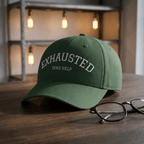 Exhausted Send Help Baseball Cap