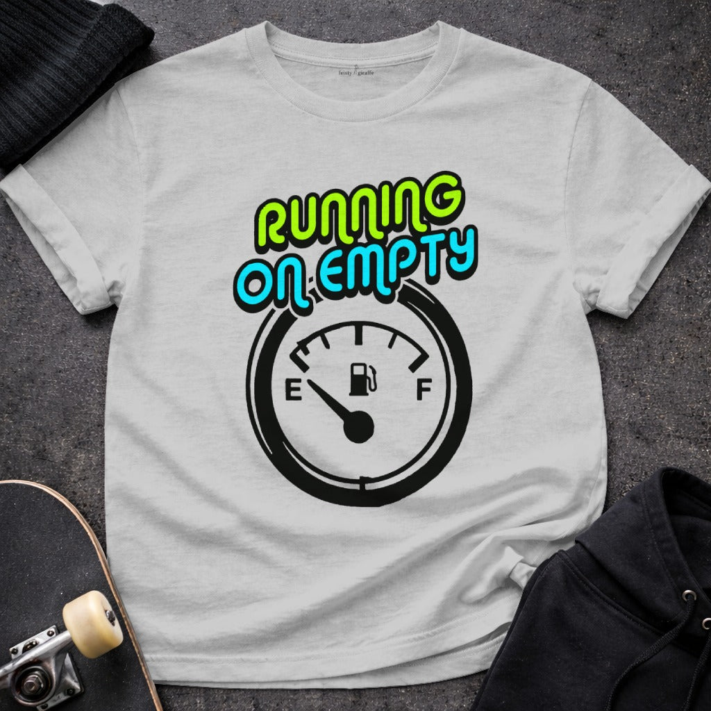 RUNNING ON EMPTY Fuel Gauge Graphic Unique Fun product type
Running On Empty Running Empty Fuel Gauge Empty Tank Low Fuel Car Enthusiast Driving Humor Road Trip Gas Price Needs Gas Graphic Tee Design Shirt Apparel Clothing Top TShirt Novelty Shirt Funny Shirt Sarcasm Shirt Automotive Theme Mechanic Gift Driver Humor