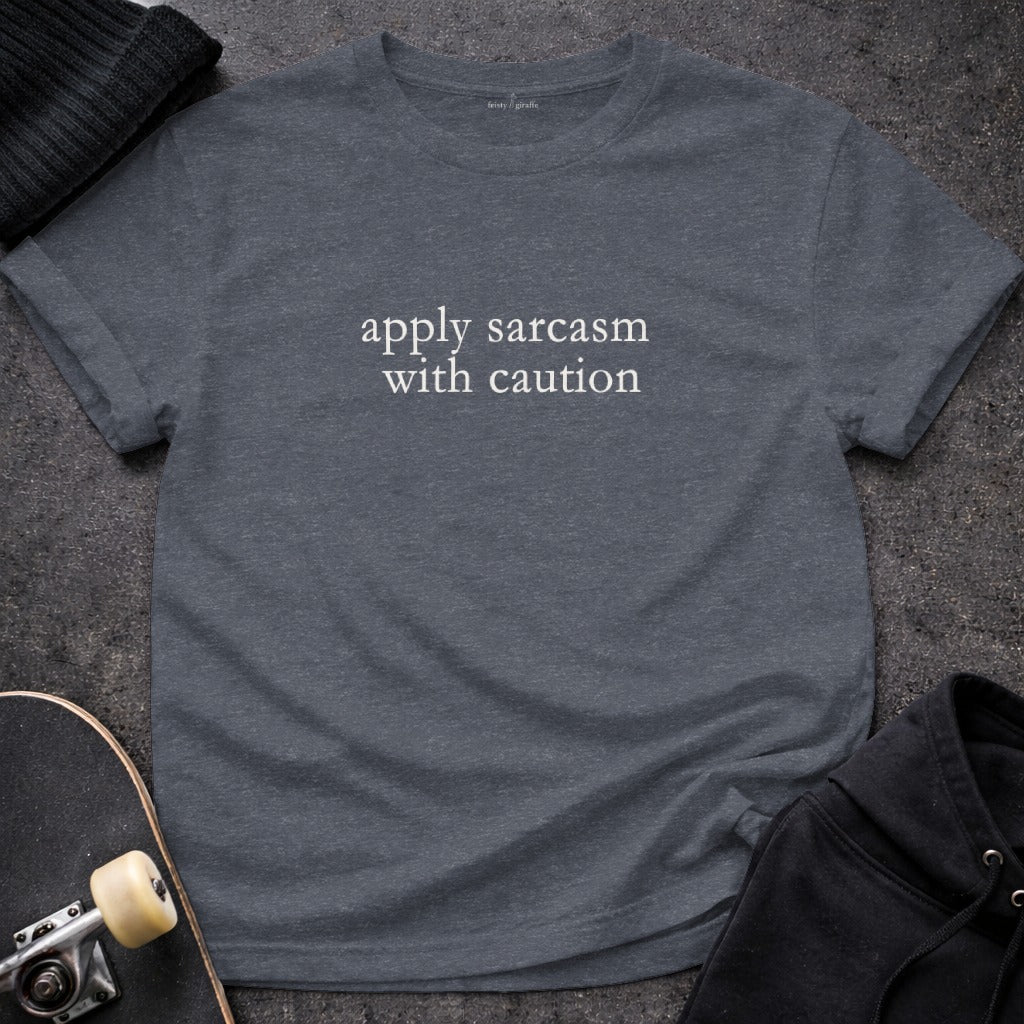 Funny Apply Sarcasm With Caution Quote T-shirt
Sarcasm Shirt
Caution Tee
Funny Graphic
Sarcastic Quote
Humor TShirt
Witty Apparel
Gift Sarcasm
Statement Tee
Dark Heather
Apply Sarcasm
Caution Sarcasm
Gag Gift
Unisex Shirt
Casual Tee
Comical Shirt
Expressive Tee
Novelty Shirt
Quote Apparel
Text Tee
Meme Shirt