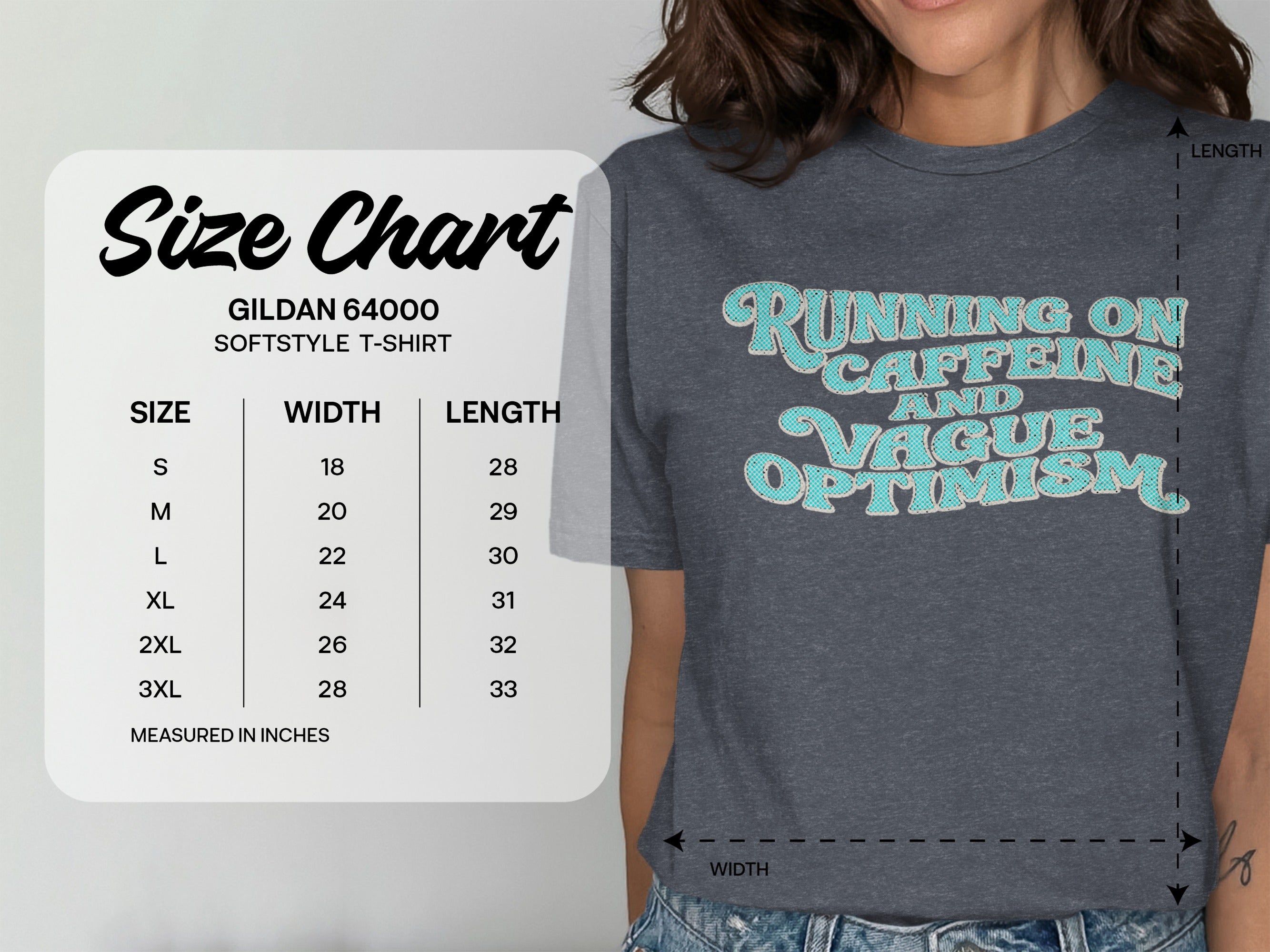 RUNNING ON CAFFEINE AND VAGUE OPTIMISM GILDAN 64000 SOFTSTYLE product type