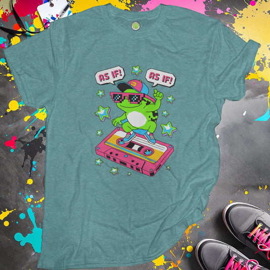 Fun Cartoon Frog on Cassette Graphic T-Shirt product type