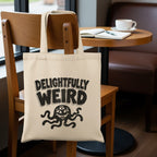 DELIGHTFULLY WEIRD octopus design tote bag product type
tote bag
octopus
weird
delightfully weird
creature
multi eye
monster
funny
quirky
unique
graphic print
cartoon
spooky
whimsical
playful
odd
strange
fun
gift
accessory