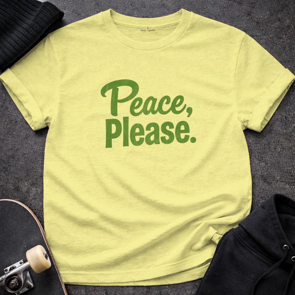 Peace Please Graphic Tee Shirt for a Positive Statement