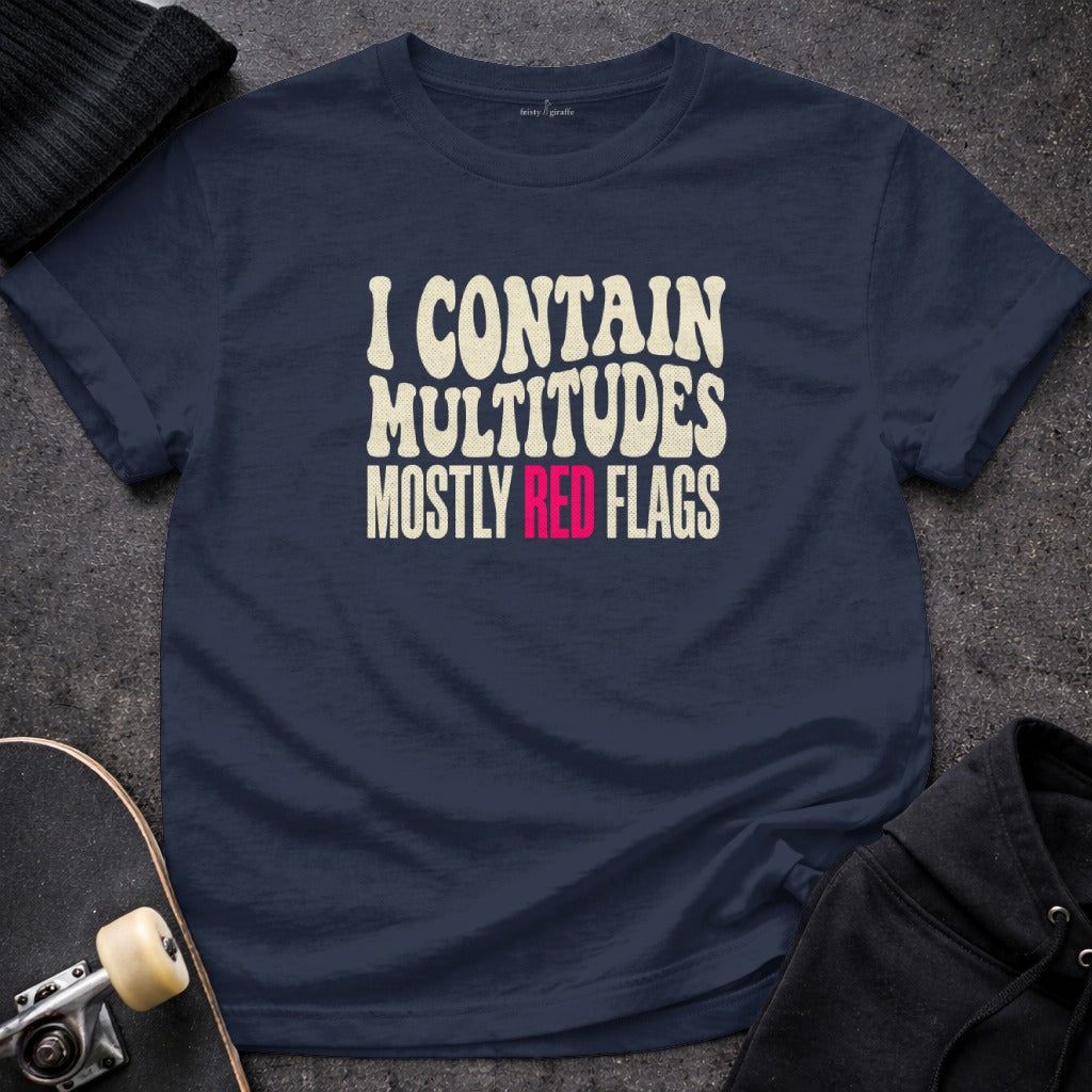 I Contain Multitudes Mostly Red Flags Slogan product type