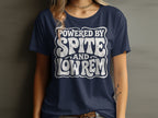 Navy Blue White Text Powered By Spite And Lowrem product type