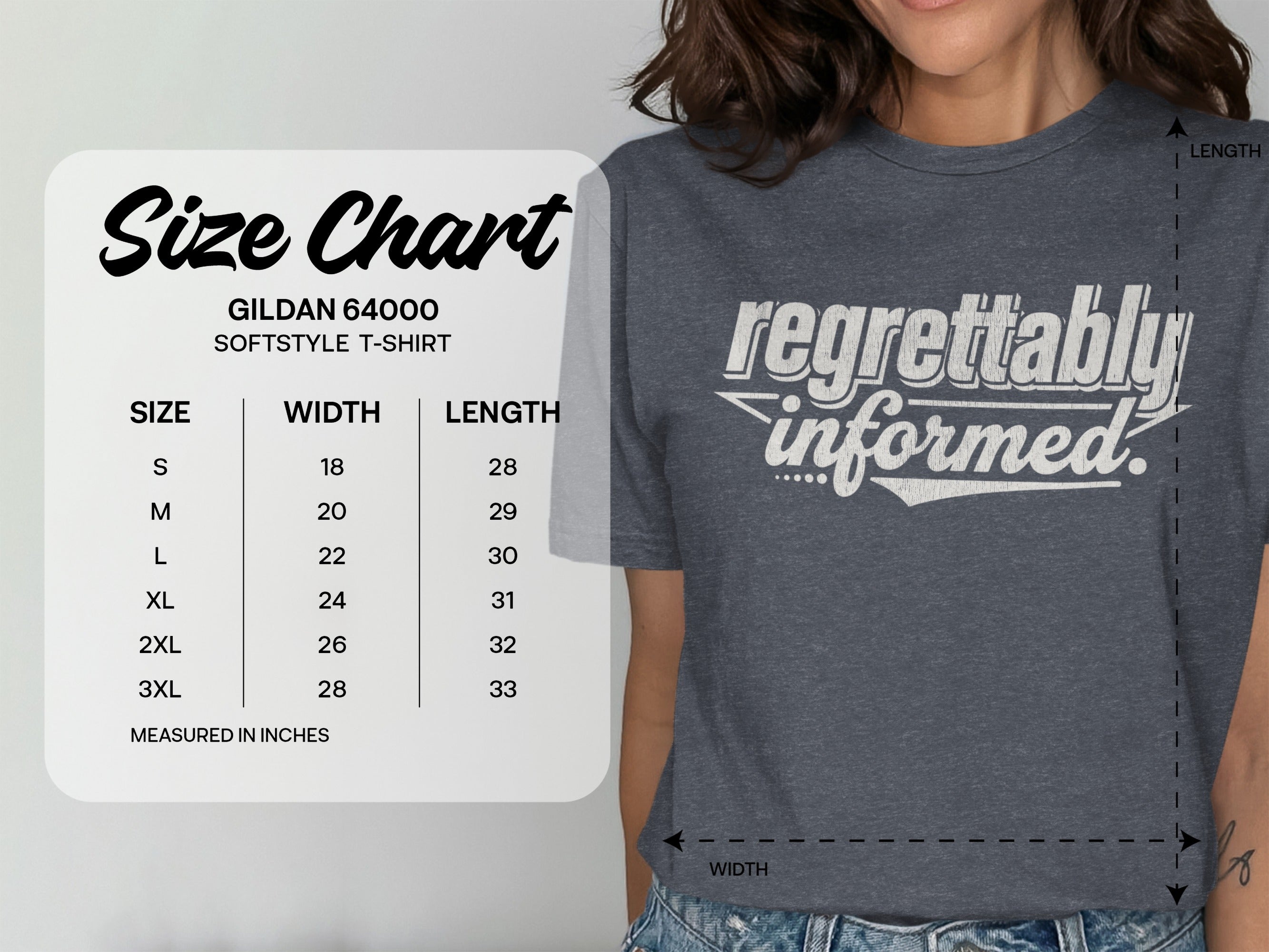 Regrettably Informed Gildan 64000 Softstyle T-Shirt product type