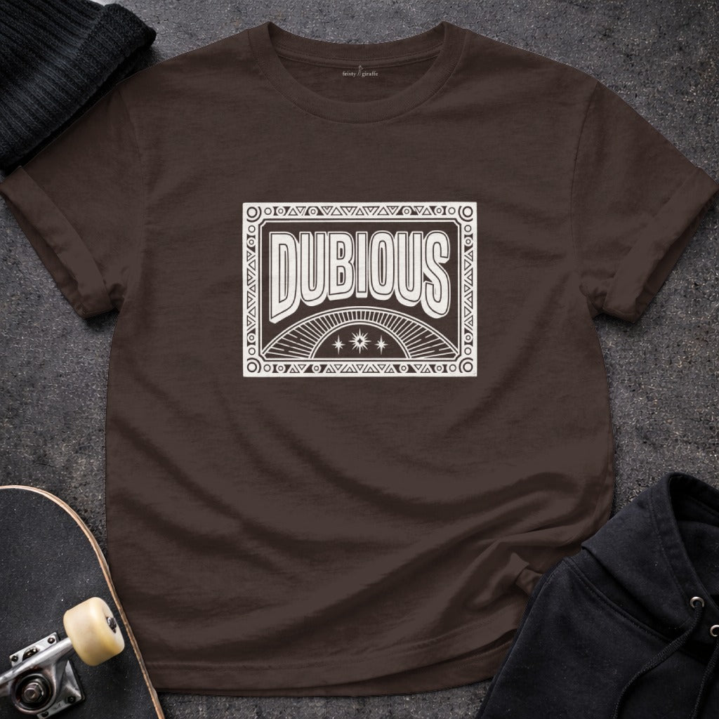 Dubious Text Sun Design Motif Brown Product type