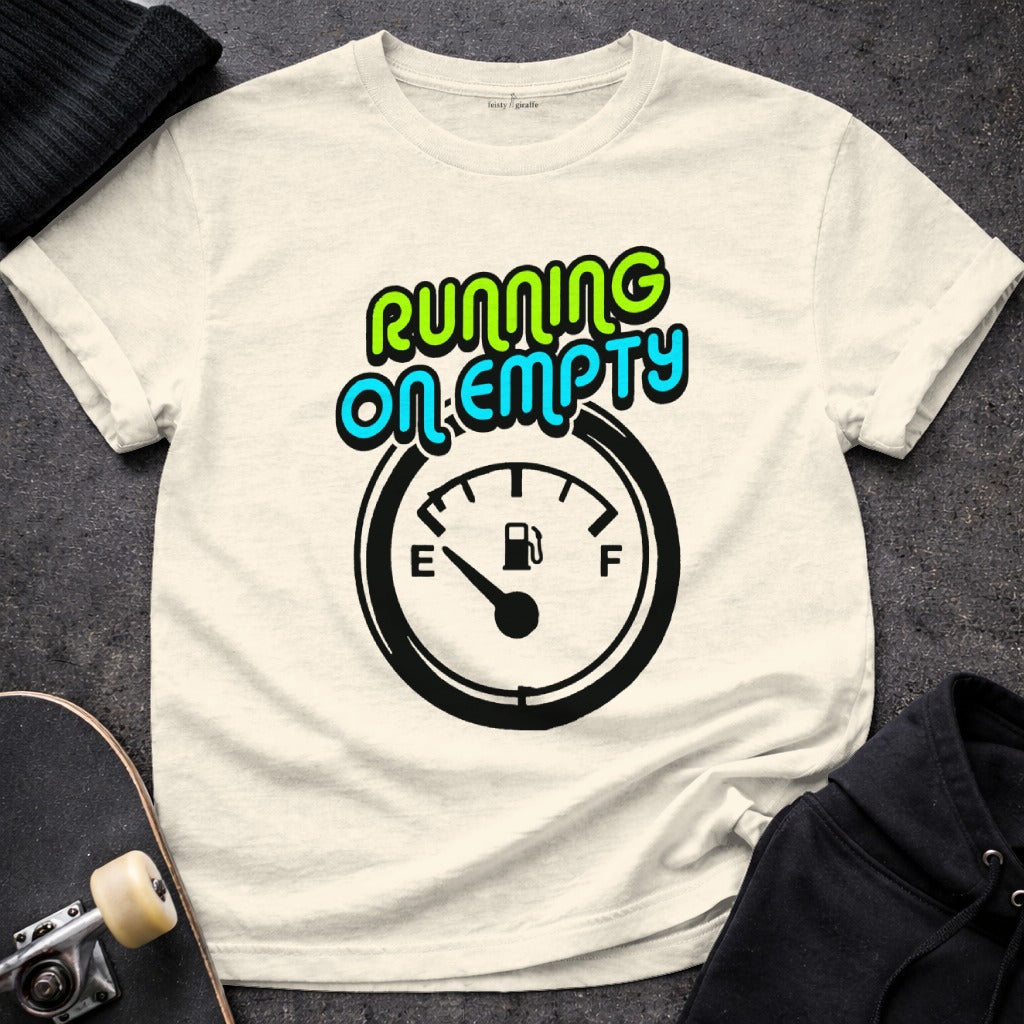 RUNNING ON EMPTY Fuel Gauge Graphic T-Shirt product type
Running On Empty, Fuel Gauge Tee, Empty Tank Shirt, Gas Gauge, Car Driving, Funny Graphic, Statement Top, Novelty TShirt, Road Trip Shirt, Low Fuel Design, Auto Enthusiast, Vehicle Theme, Unique Apparel, Casual Wear, Everyday Style, Graphic Clothing, Humorous Tee, Cream Shirt, Beige Top, Driving Humor