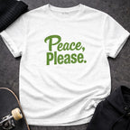 Peace Please Graphic Design Casual T-Shirt