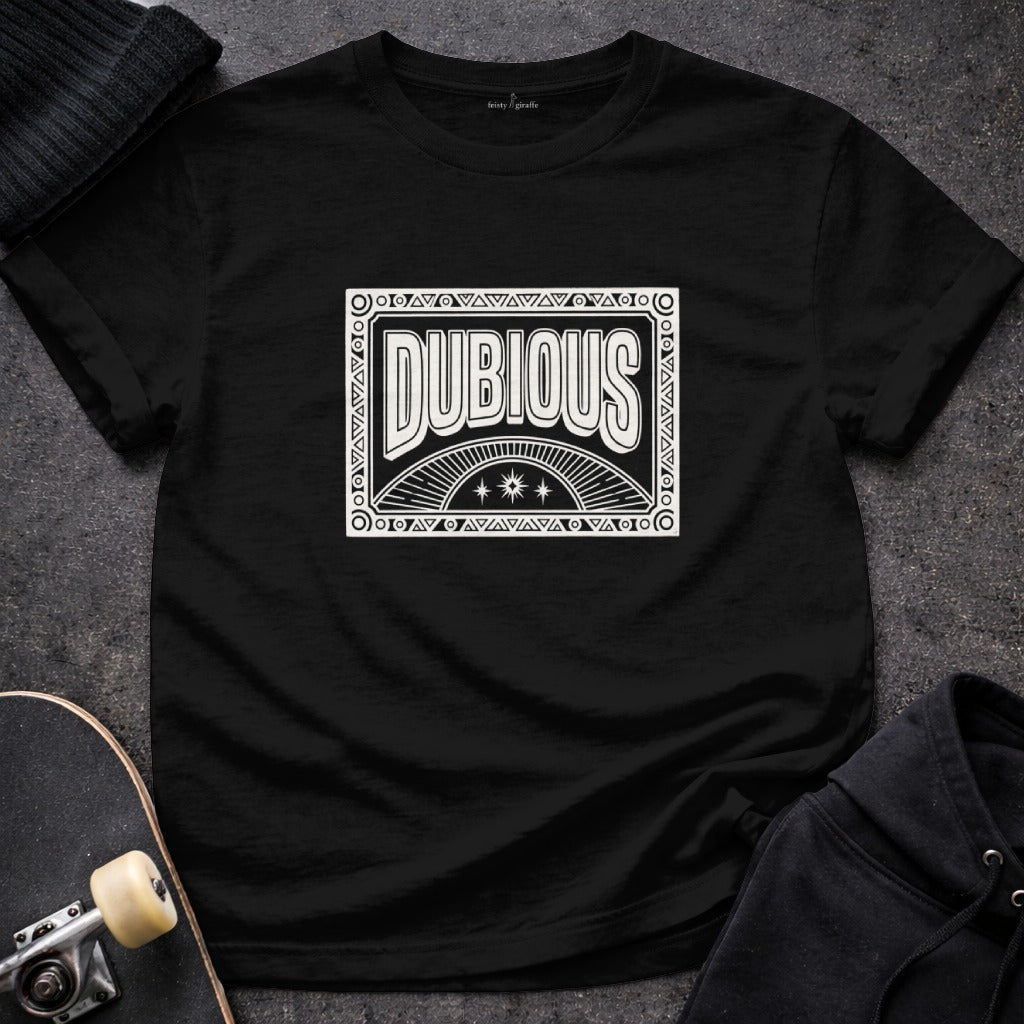 Black DUBIOUS Graphic Design White Print product type