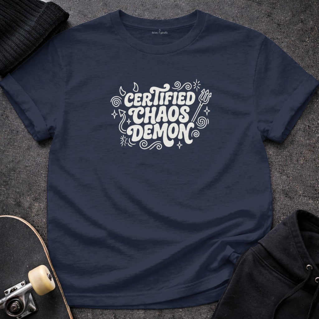 Certified Chaos Demon Graphic T-Shirt for Fun Look