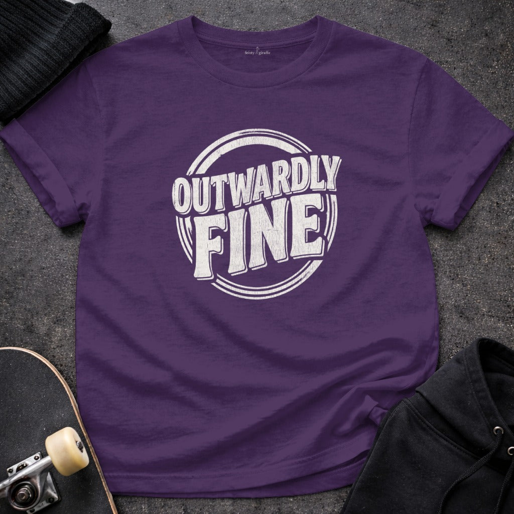 Outwardly Fine Graphic Purple Skateboard Tee