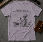 T-shirt with alien giving a "perfect" hand gesture on the moon.