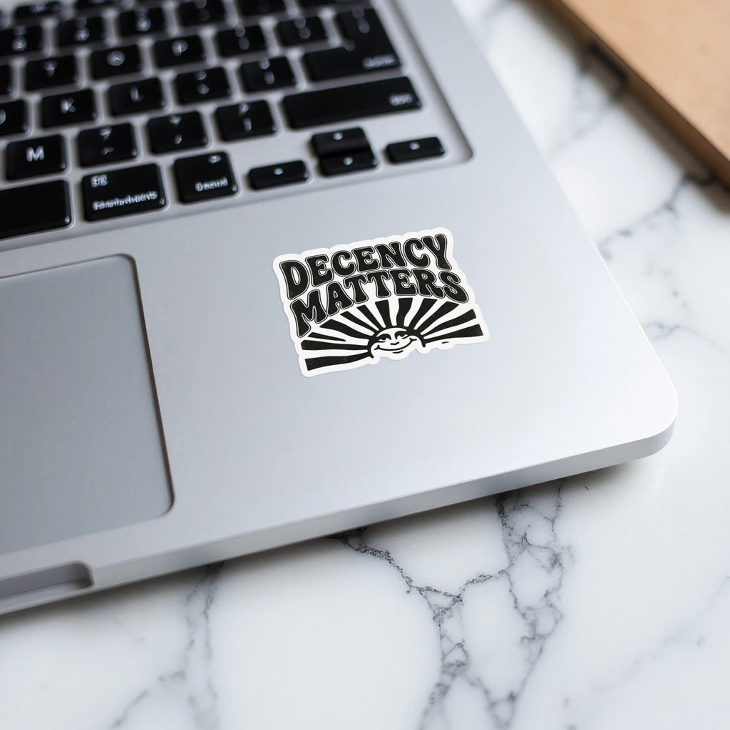 Decency Matters Smiling Sun Rays Groovy Sticker product type