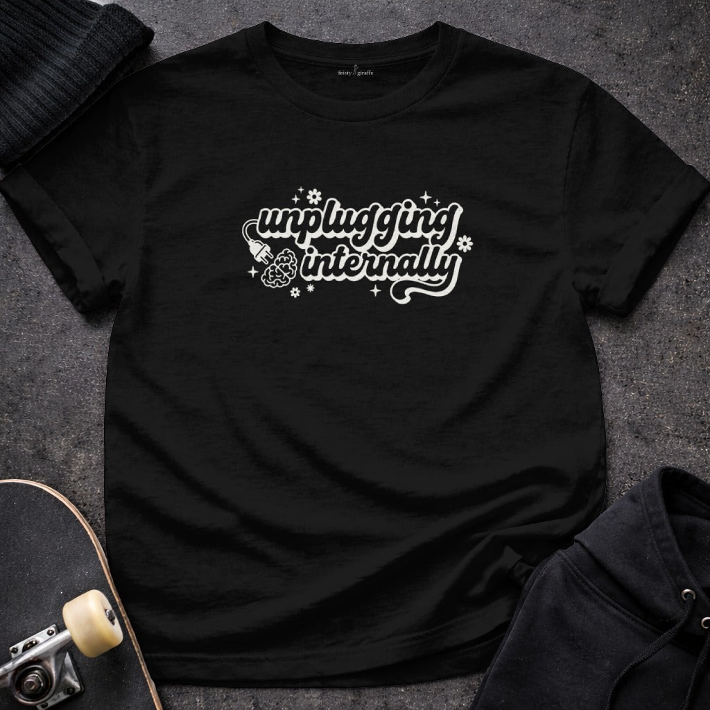 Unplugging Internally Graphic Tee for Relaxation