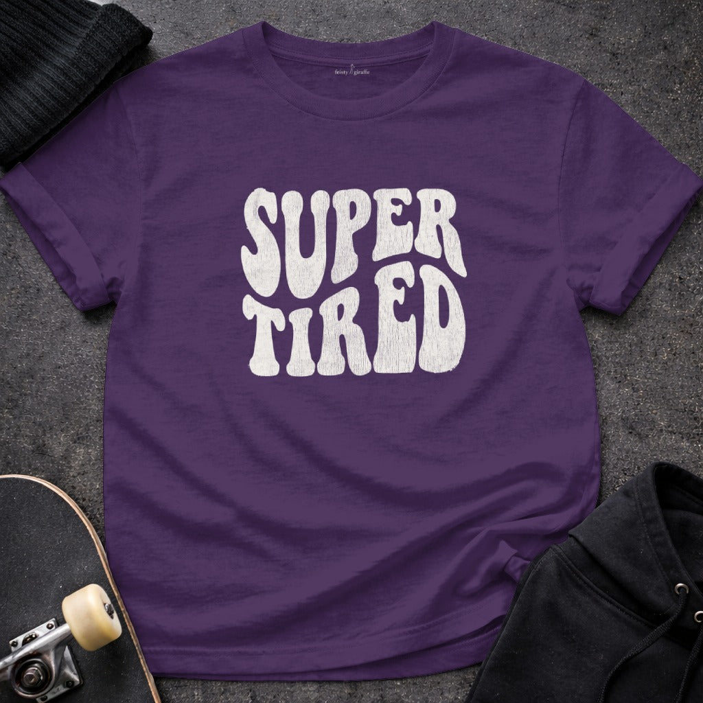 Super Tired Graphic Print Unisex T-shirt
