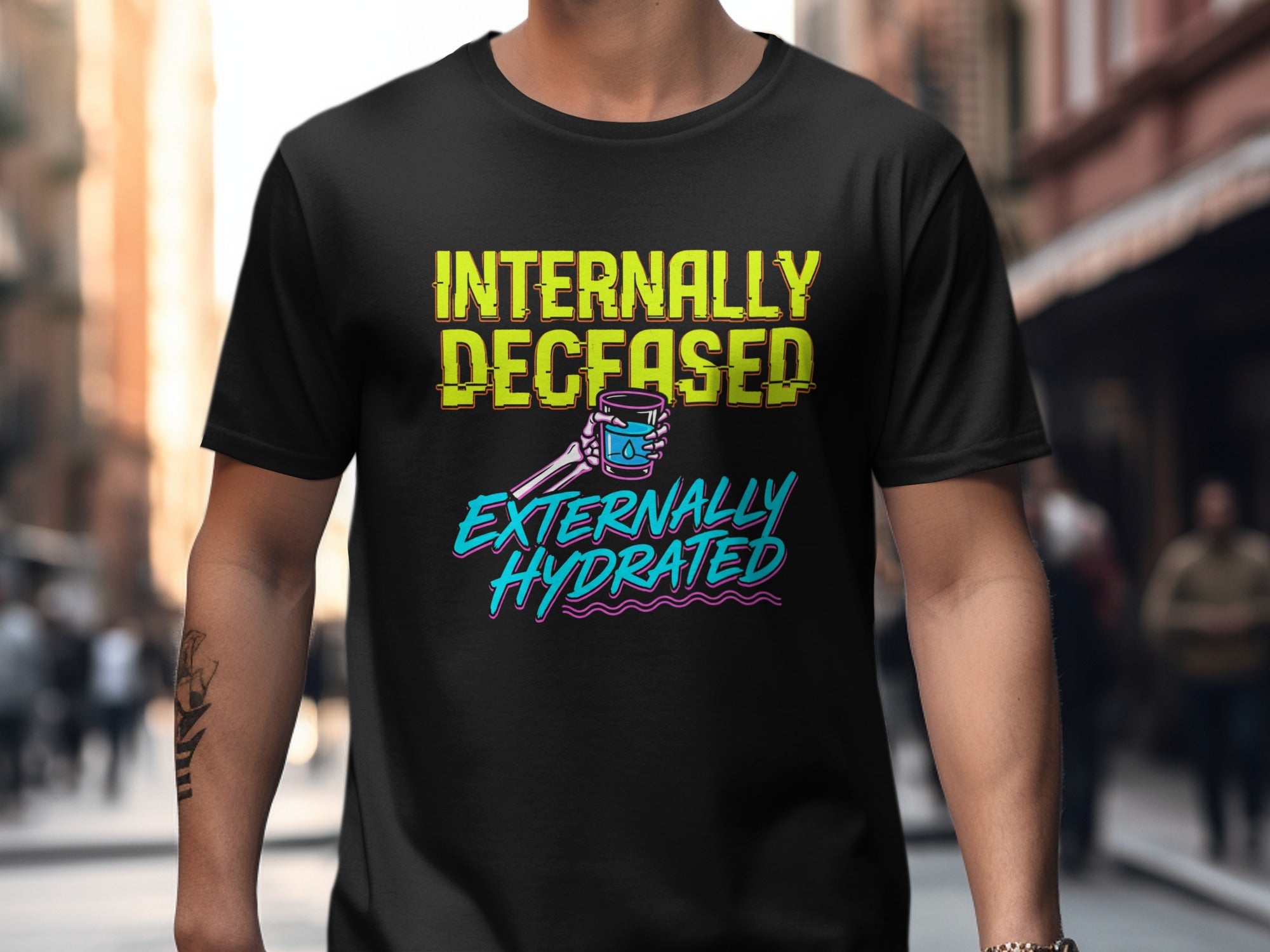 INTERNALLY DECEASED EXTERNALLY HYDRATED product type
Internally Deceased
Externally Hydrated
Skeleton Hand
Water Glass
Funny Shirt
Humor Tee
Sarcastic Design
Hydration Goal
Deceased Vibe
Goth Humor
Emo Style
Dark Humor
Water Lover
Unique Graphic
Statement Apparel
Black Tee
Graphic TShirt
Meme Shirt
Hydration Meme
Pop Culture Design