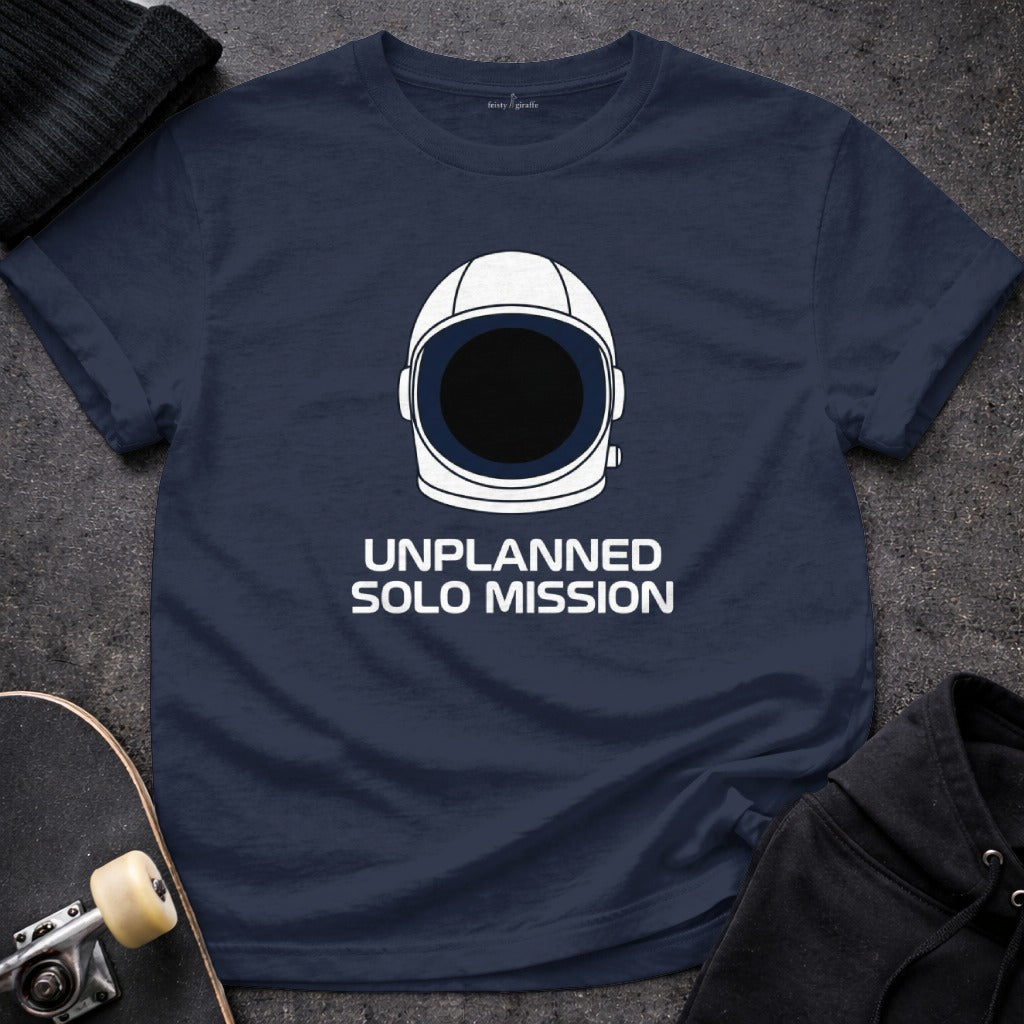 Unplanned Solo Mission Astronaut T-Shirt Graphic Tee