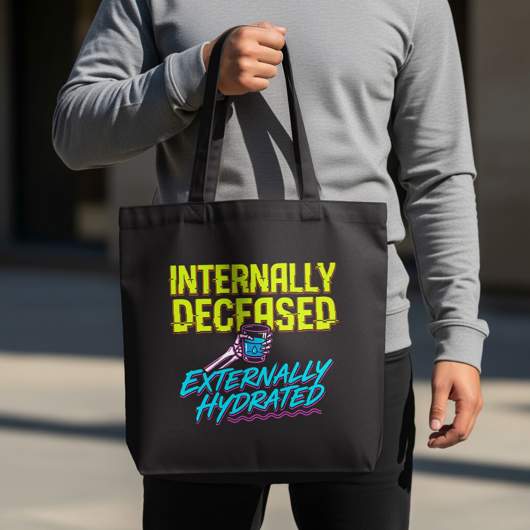 INTERNALLY DECEASED EXTERNALLY HYDRATED product type

Internally Deceased
Externally Hydrated
Funny Tote Bag
Humor Bag
Sarcastic Quote
Relatable Meme
Skeleton Hand
Water Drink
Hydration Lover
Mental Health
Dark Humor
Goth Aesthetic
Unique Gift
Everyday Carry
Graphic Design
Novelty Bag
Shopping Bag
Beach Bag
Tote Shopper
Reusable Bag