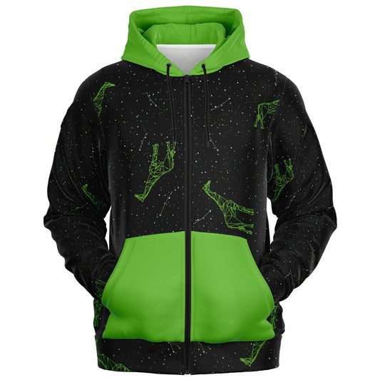 Space Giraffe Zip Up Hoodie