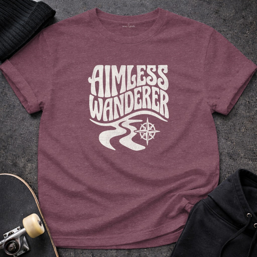Aimless Wanderer Compass Path Graphic T-Shirt
