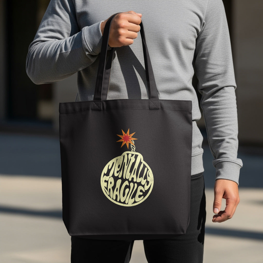 Mentally Fragile Bomb Design Black Tote Bag product type