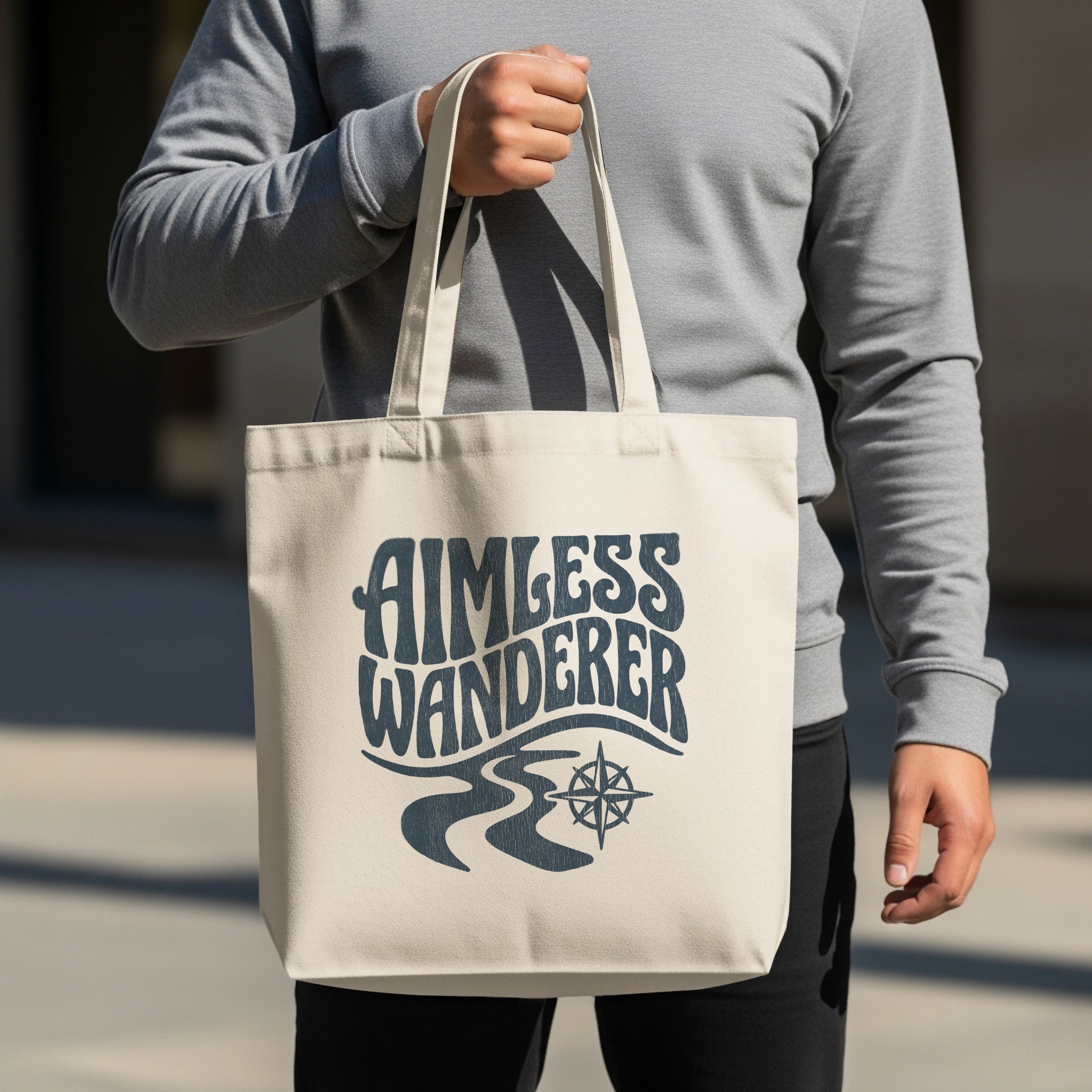 Aimless Wanderer Compass Design Tote Bag product type