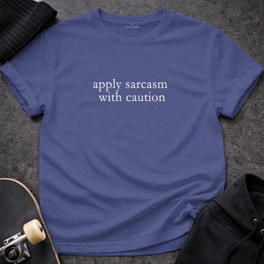Apply Sarcasm With Caution Blue T-shirt product type