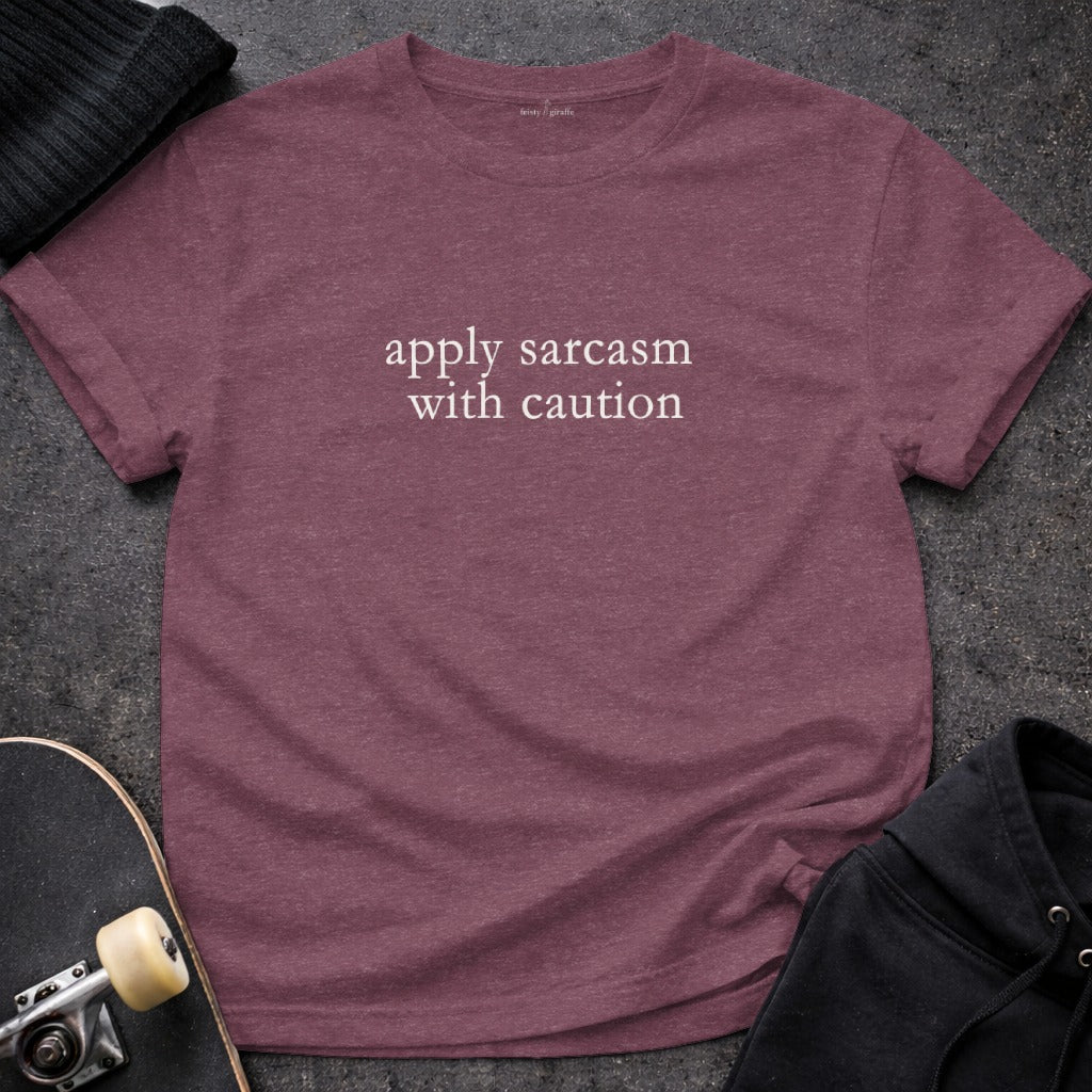 Apply Sarcasm With Caution Funny Quote Statement product type

sarcasm quote
funny statement
caution message
humorous tee
graphic print
sarcastic humor
unique design
text based
quote t shirt
maroon top
burgundy shirt
heather plum
statement apparel
comical design
clever saying
word art
apply sarcasm
with caution
novelty gift
casual fashion