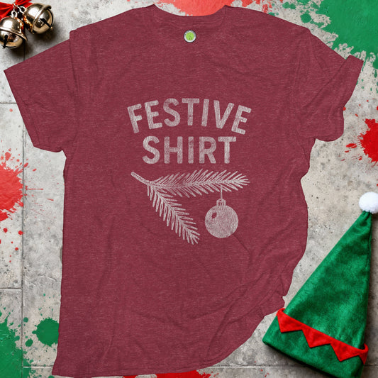 Festive Shirt with Holiday Ornament Design Christmas Party