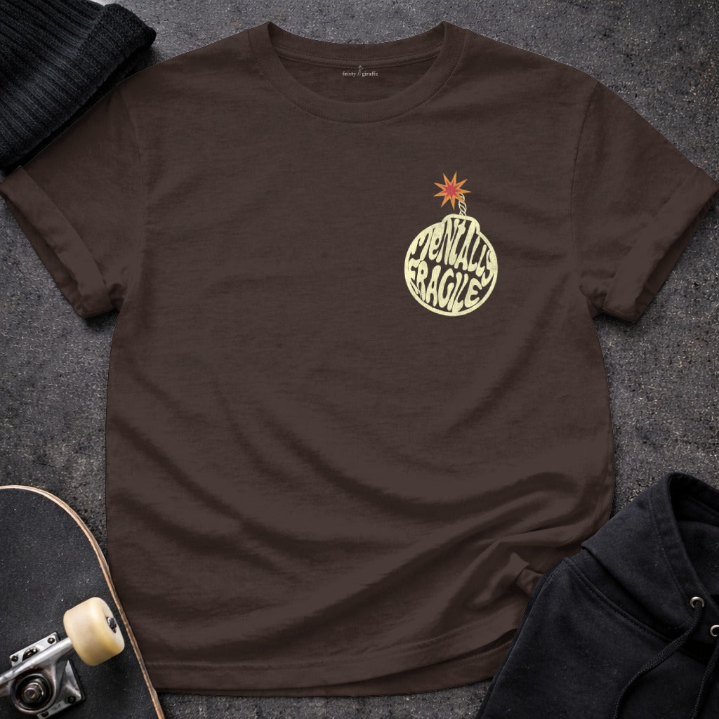 Mentally Fragile Bomb Graphic T-Shirt Fun Streetwear