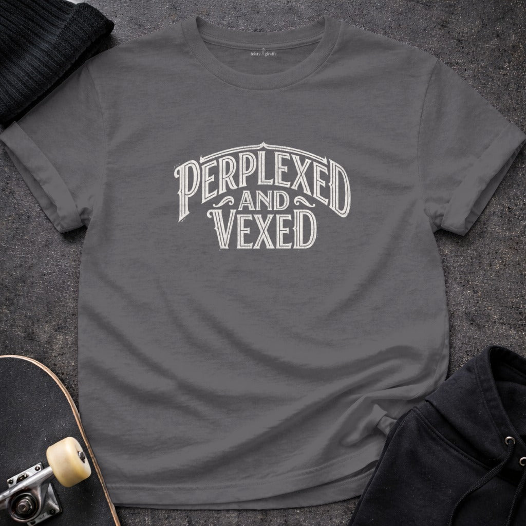 Perplexed and Vexed Graphic Print Vintage Style T-Shirt
