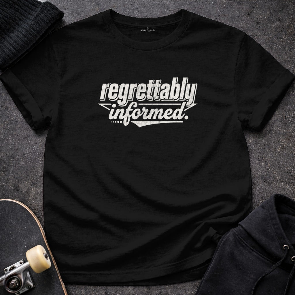 Regrettably Informed Graphic Design Black T-shirt product type