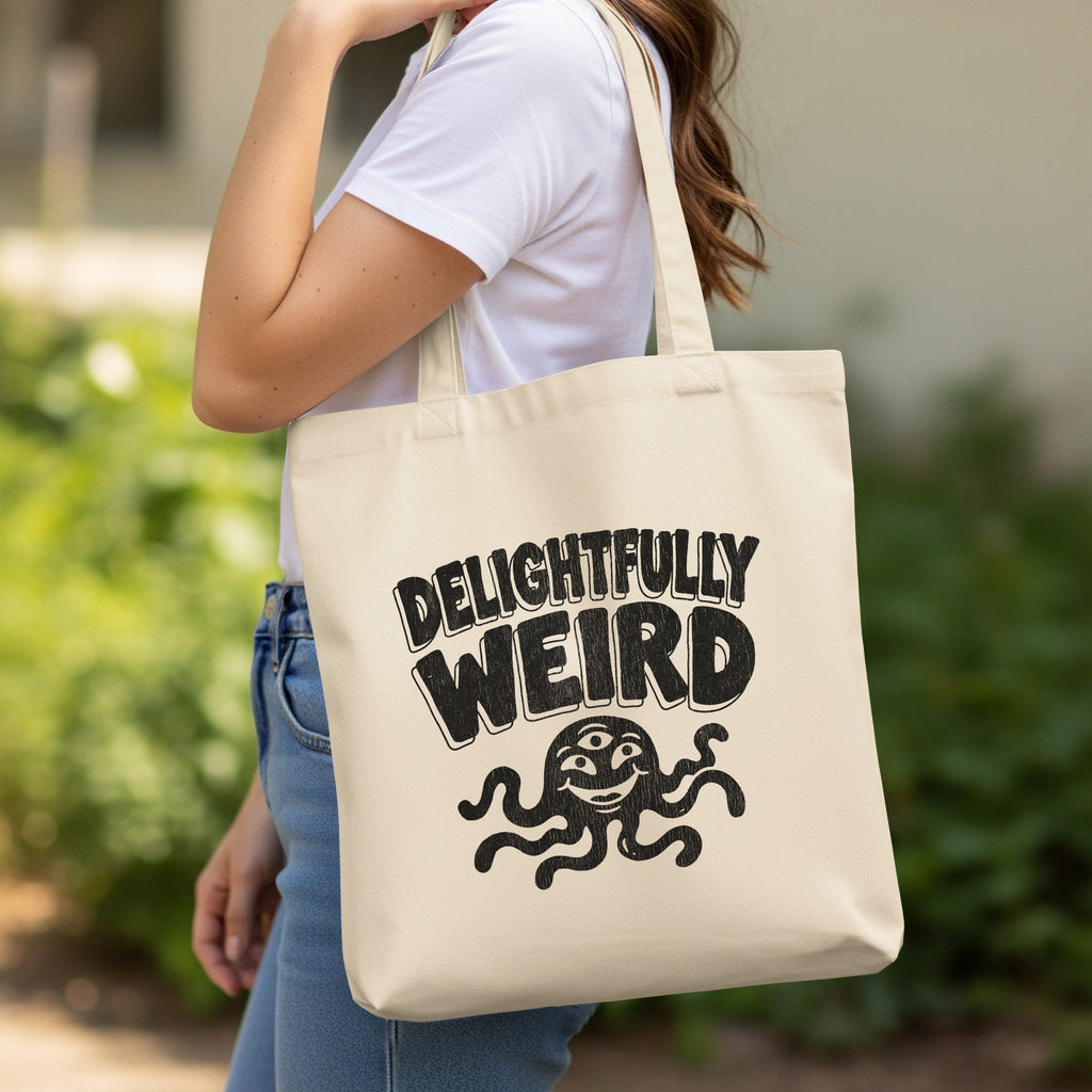Delightfully Weird Three Eyed Octopus Design Tote Bag product type