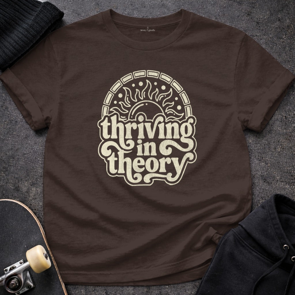 Thriving in Theory Sun Graphic Design Brown Shirt product type