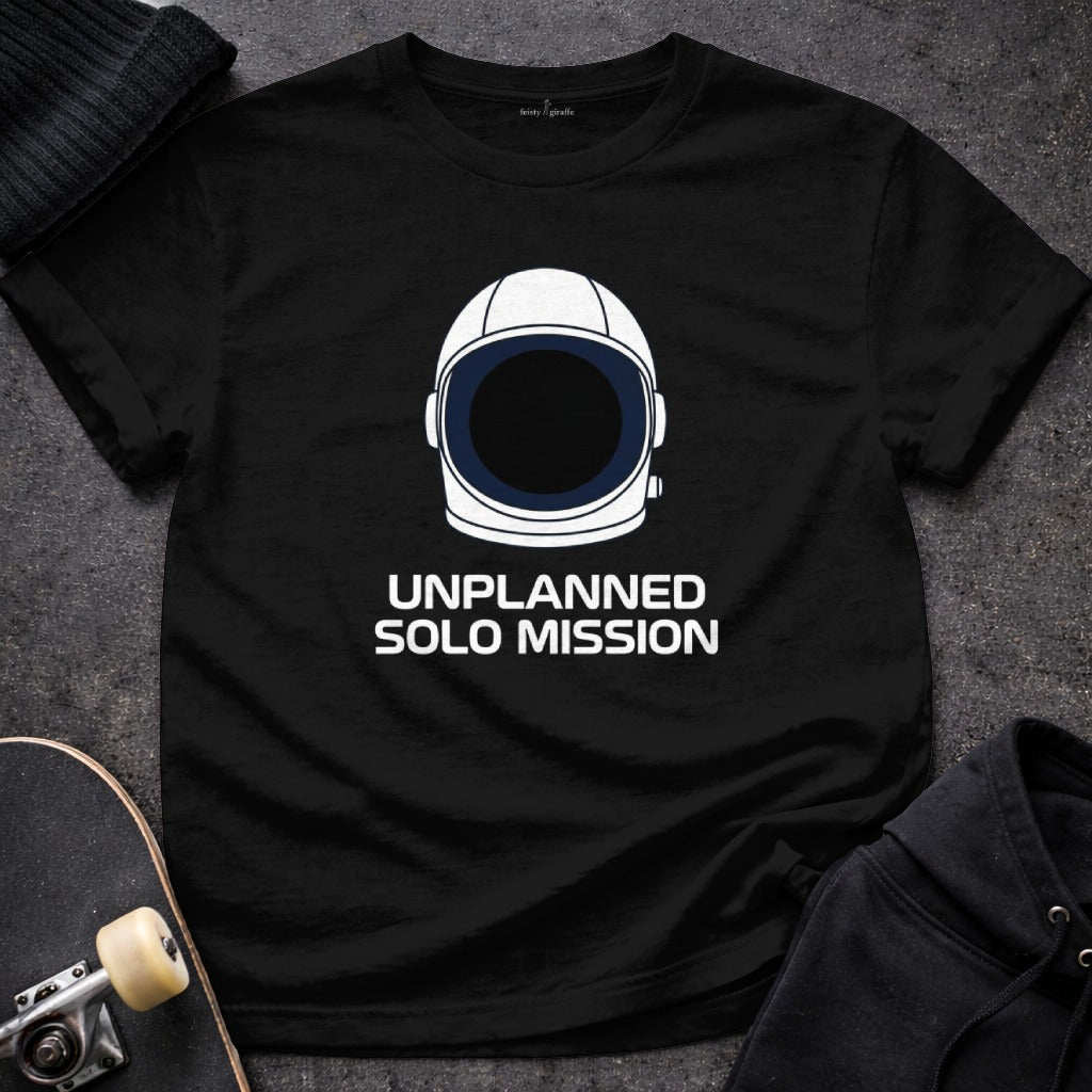 Unplanned Solo Mission Astronaut Helmet Graphic T-Shirt