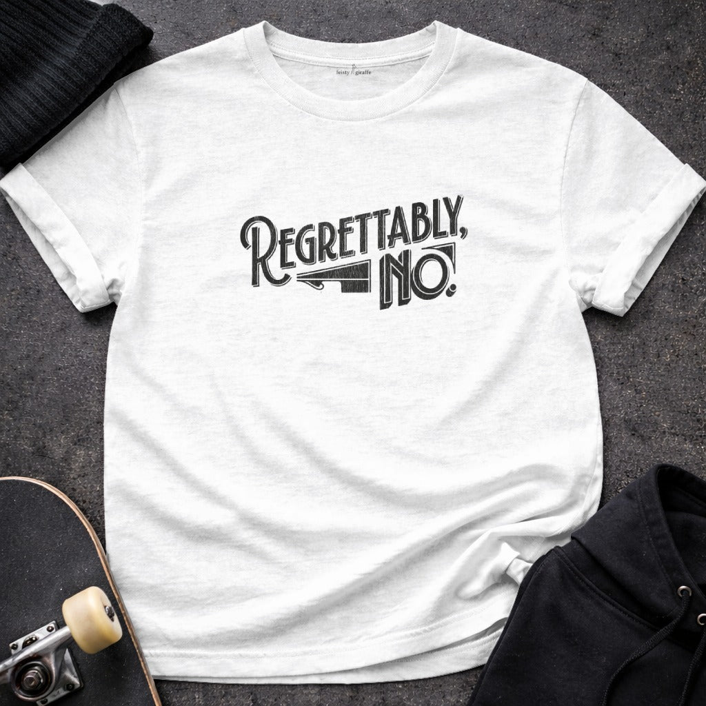 Regrettably No Graphic Tee Shirt Retro Style Apparel