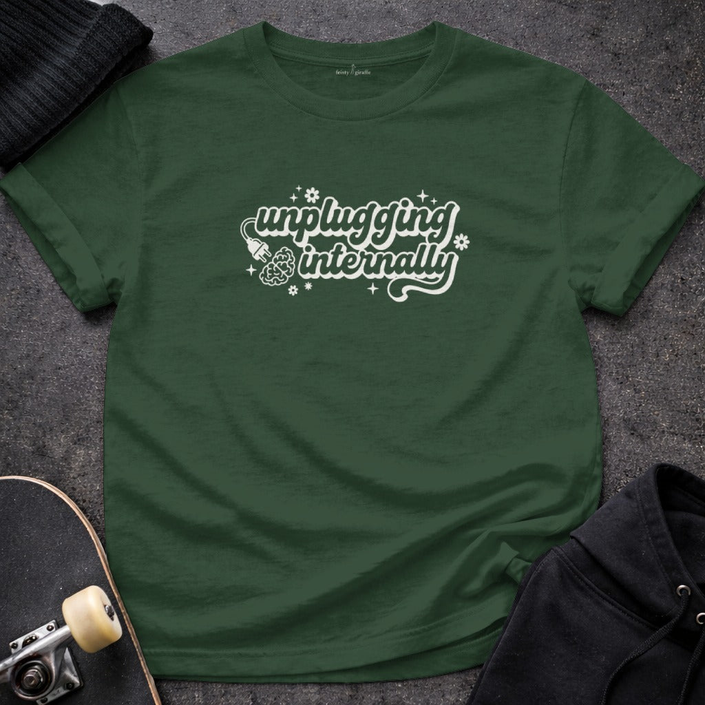 Unplugging Internally Shirt Unique Graphic Tee