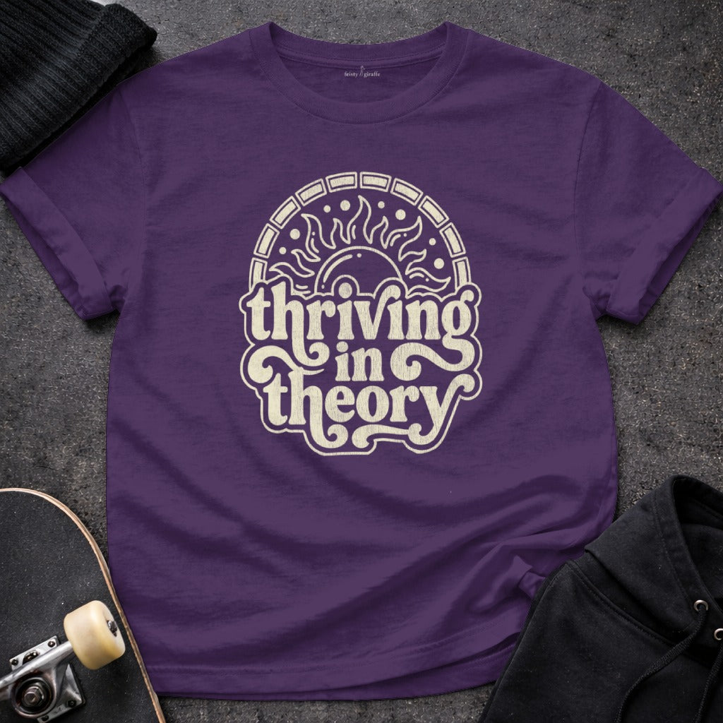 Thriving in Theory Sun Mandala Graphic Purple T Shirt product type