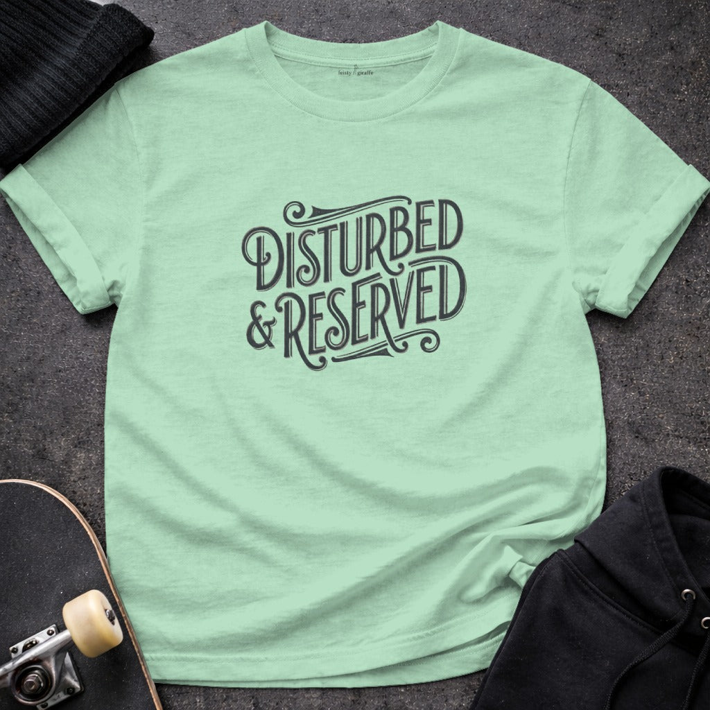Disturbed & Reserved Graphic Tee for Casual Look