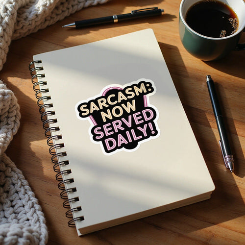 MyDesigns Sticker 4" × 4" / White SARCASM: NOW SERVED DAILY! Sticker