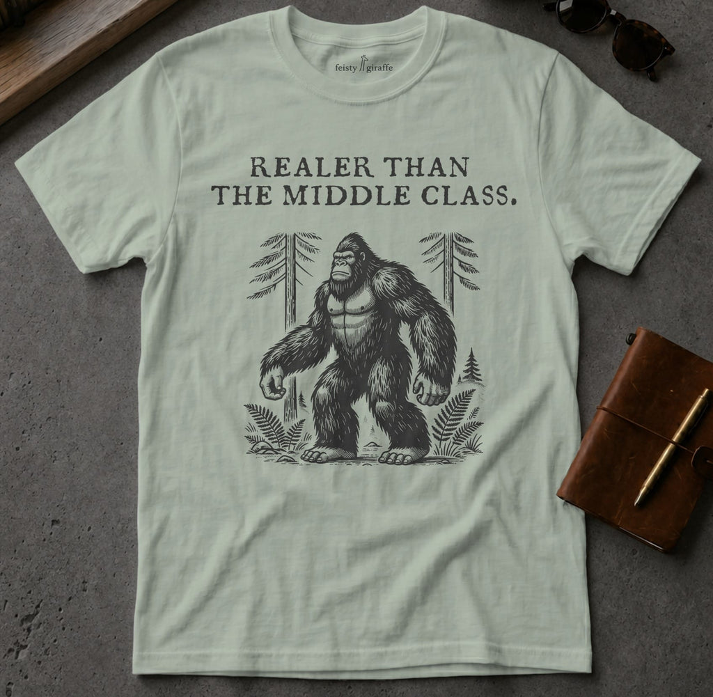 MyDesigns t-shirt Big Foot / S / Sage Realer than the Middle Class Tee