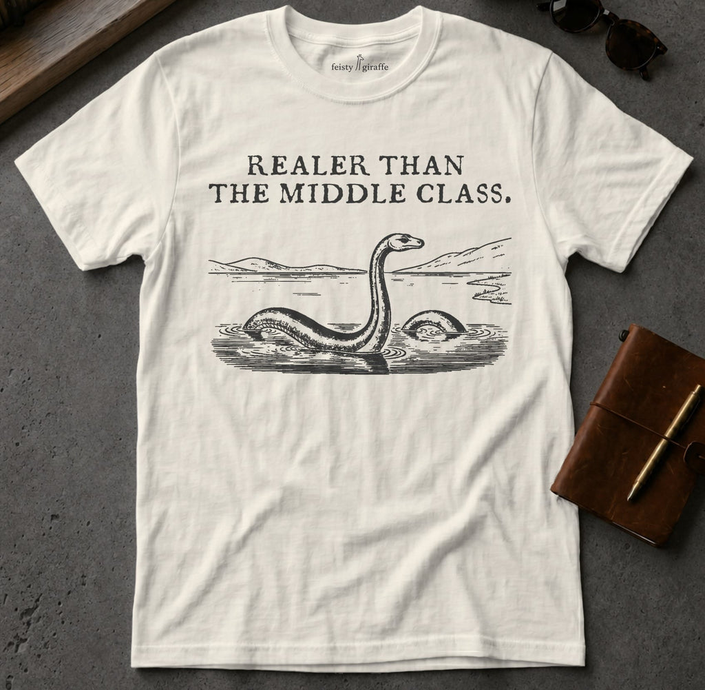 MyDesigns t-shirt Loch Ness Monster / S / Natural Realer than the Middle Class Tee