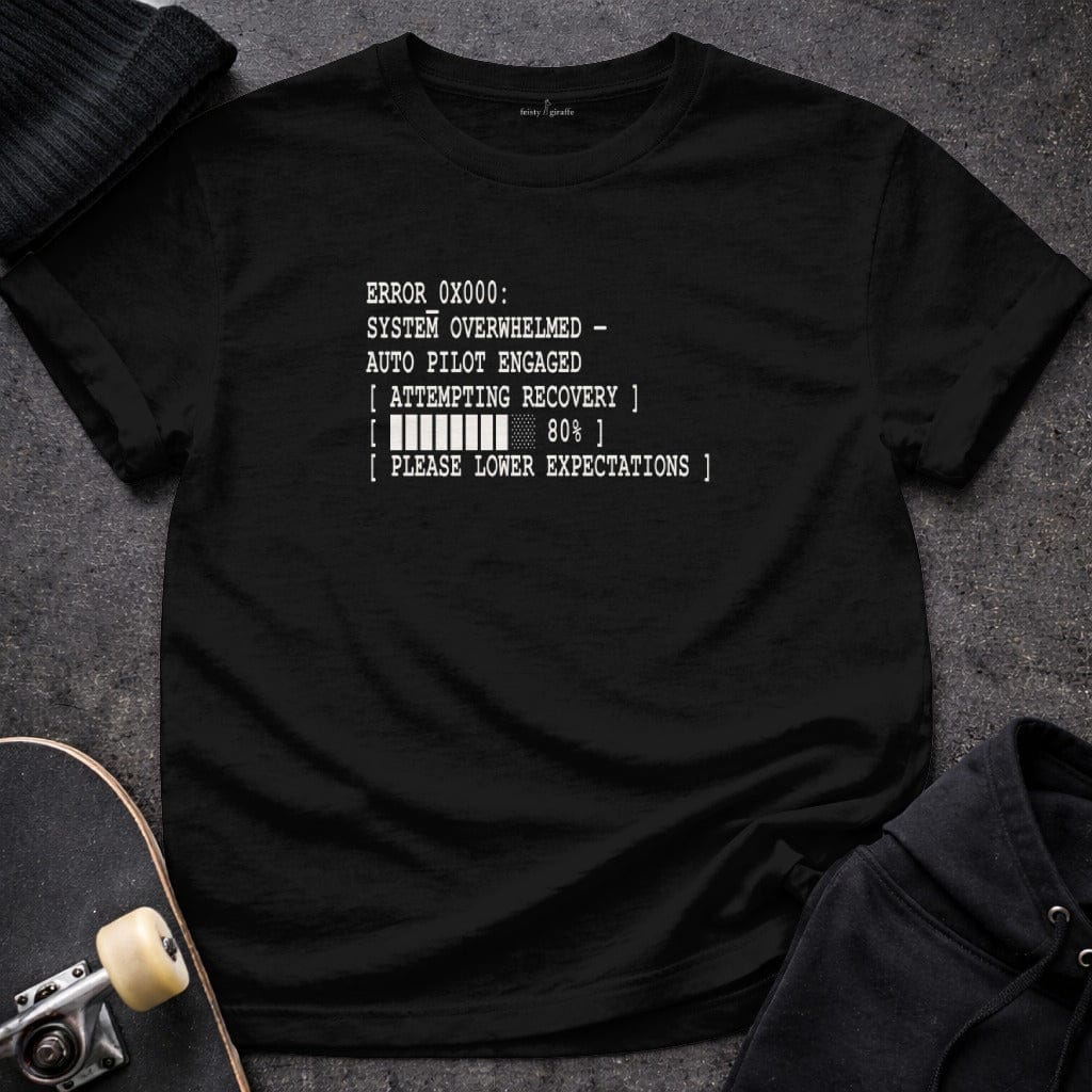 MyDesigns t-shirt S / Black Error System Overwhelmed Tee