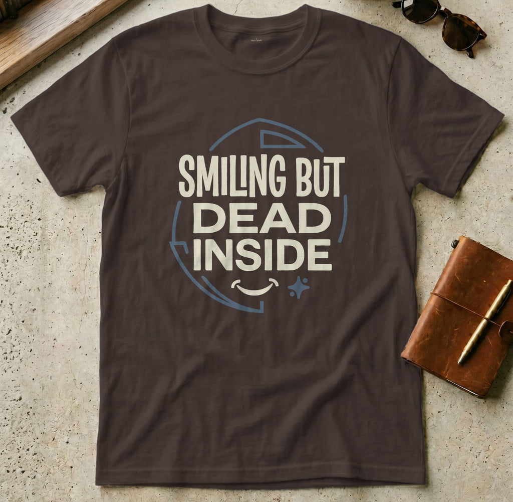 MyDesigns t-shirt S / Dark Chocolate Smiling But Dead Inside Tee