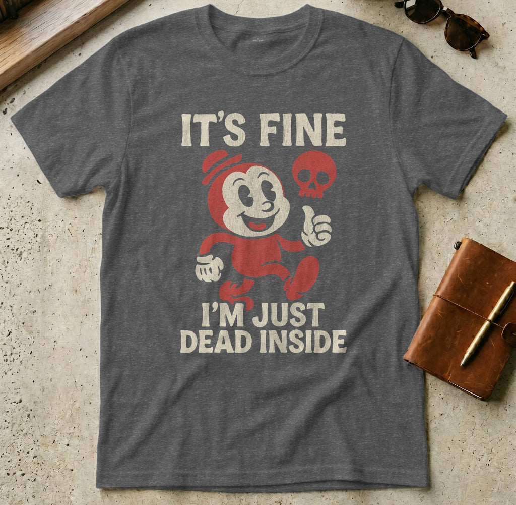 MyDesigns t-shirt S / Dark Heather It's Fine I'm Just Dead Inside Tee